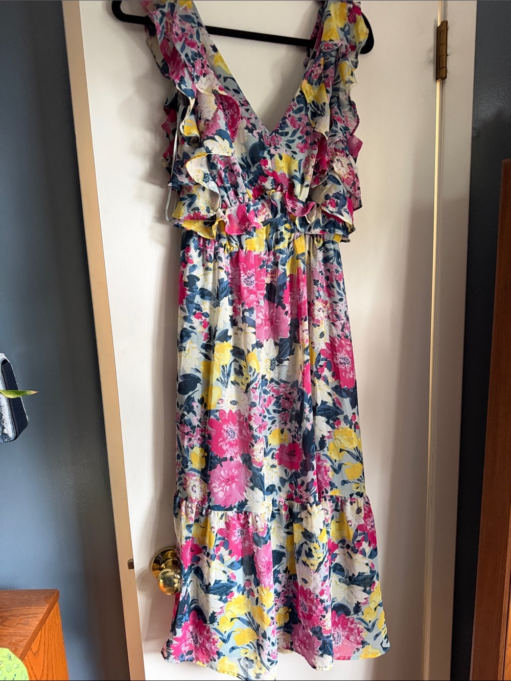 Floral Ruffle Sundress - Pink, Yellow & Blue